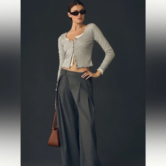 Anthropologie Pilcro Long-Sleeve Pointelle Scoop Tree - XL - Picture 4 of 9